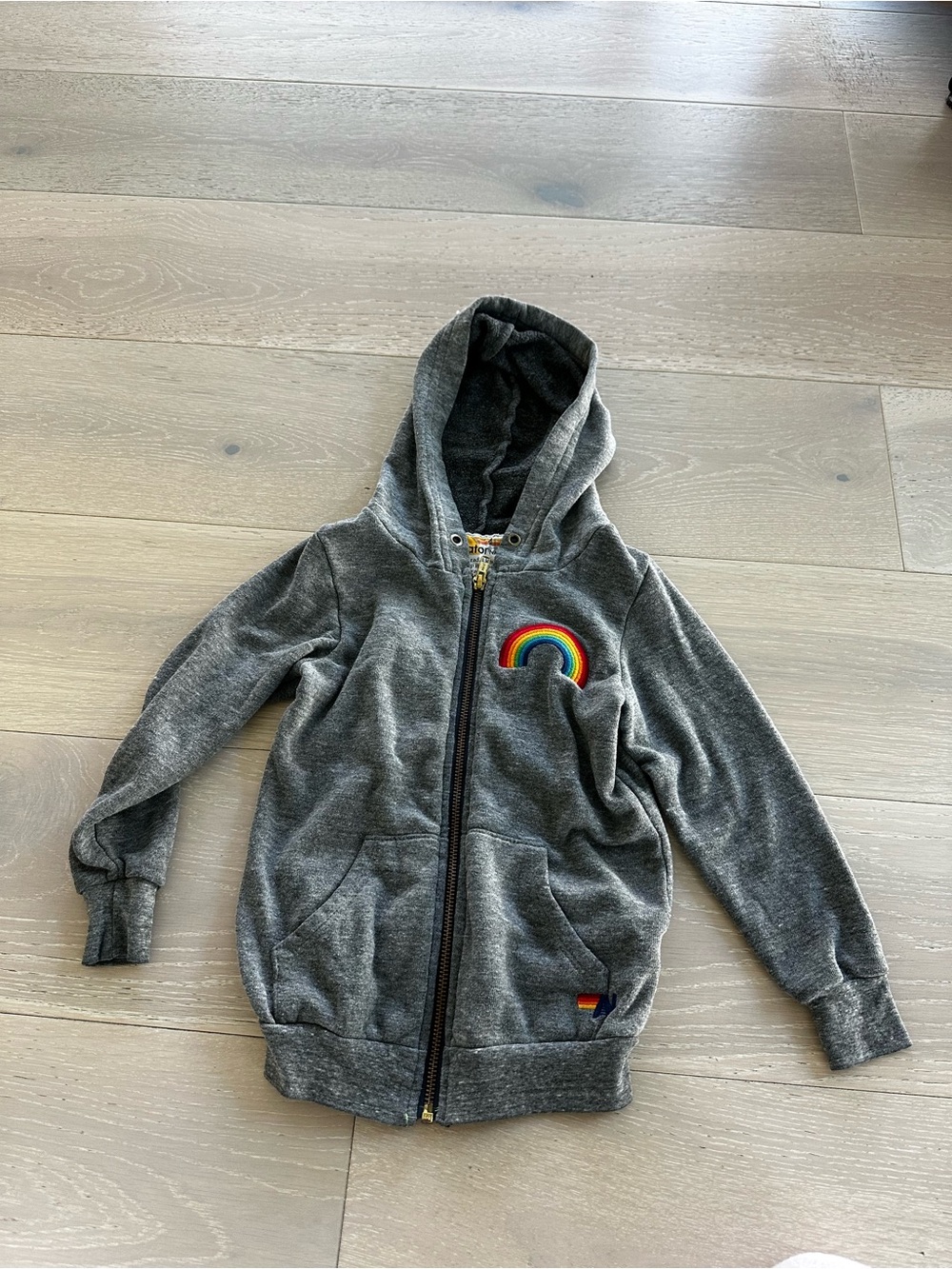 Aviator Nation Rainbow back Zip Up Sweatshirt hoodie sz 4